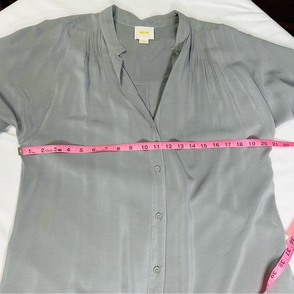 Anthropologie Maeve Rosalyn Silk Oversized Relaxed V Neck Button Down Tunic Sz M - Picture 13 of 13